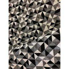 Tecido Para Estofados Jacquard Dupla Face Losango 1m Cor 2. Branco e preto Foto  mini 1