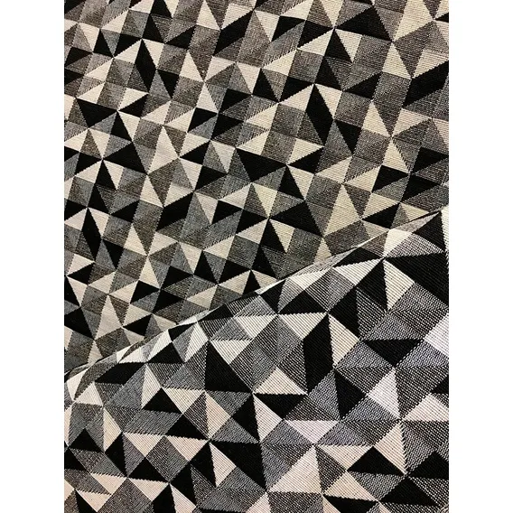 Tecido Para Estofados Jacquard Dupla Face Losango 1m Cor 2. Branco e preto Foto 1