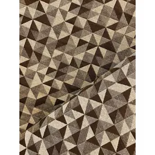 Tecido Para Estofados Jacquard Dupla Face Losango 1m Cor 4. Bege e marrom Foto  mini 1