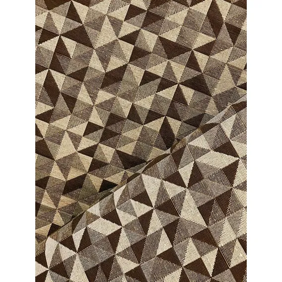 Tecido Para Estofados Jacquard Dupla Face Losango 1m Cor 4. Bege e marrom Foto 1