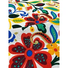 Tecido Para Estofados Jacquard Floral Colorido 1m Cor Amarelo Desenho do tecido Florido Foto mini 3