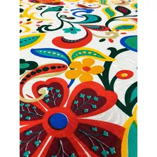 Tecido Para Estofados Jacquard Floral Colorido 1m Cor Amarelo Desenho do tecido Florido Foto mini 2
