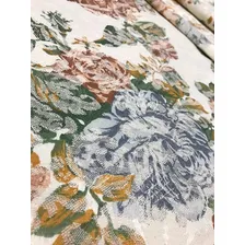 Tecido Para Estofados Jacquard Floral Vintage Salmão 1m Desenho Do Tecido Florido Foto mini 2
