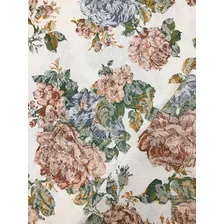 Tecido Para Estofados Jacquard Floral Vintage Salmão 1m Desenho Do Tecido Florido Foto mini 1