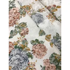 Tecido Para Estofados Jacquard Floral Vintage Salmão 1m Desenho Do Tecido Florido Foto mini 3