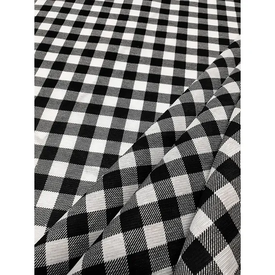 Tecido Para Estofados Xadrez Branco Preto 10 X 1,50 Cor Branco E Preto Desenho Do Tecido Quadriculado Foto 1