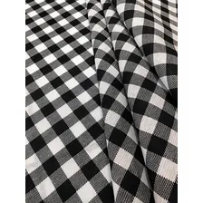 Tecido Para Estofados Xadrez Branco Preto 10 X 1,50 Cor Branco E Preto Desenho Do Tecido Quadriculado Foto mini 2
