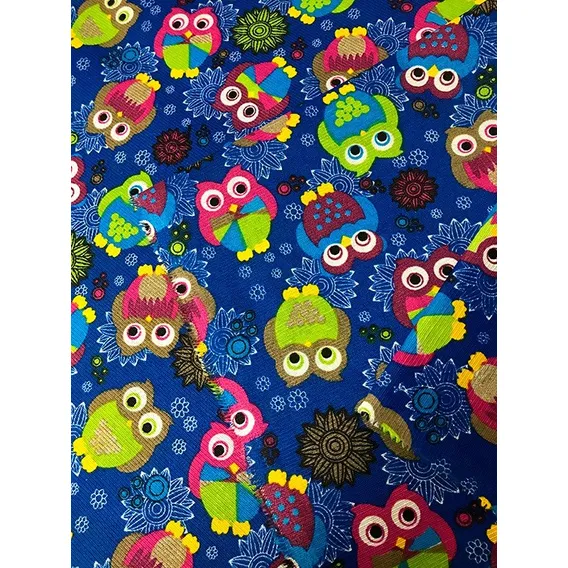 Tecido Para Parede Infantil Corujinhas 5m Cor 2. Azul Foto 1