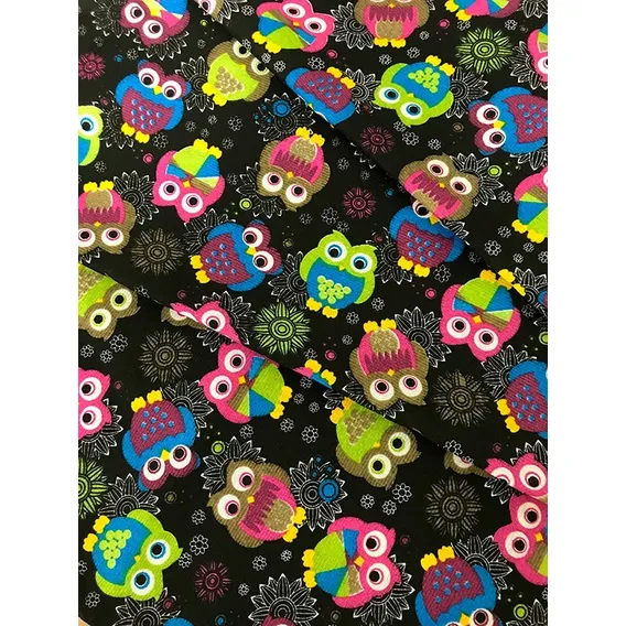 Tecido Para Parede Infantil Corujinhas 5m Cor 4. Preto Foto 1