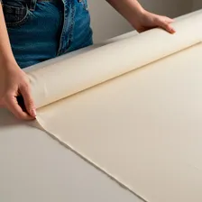 Tecido Peletizado Sarja Leve Algodão Com 1m/1,6m Bege Marfim Cor Bege/marfim Desenho Do Tecido Liso Foto mini  3