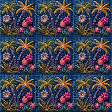 Tecido Sarja ImpermeƔvel Jeans Coqueiros 0,50 X 1,50 Mts Foto mini 2