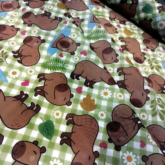Tecido Tnt Capivara Infantil Estampado Decorativo 1,4 X 4mt Foto 1