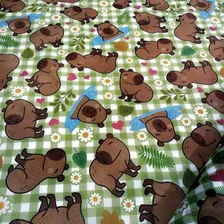 Tecido Tnt Capivara Infantil Estampado Decorativo 1,4 X 4mt Foto mini  2
