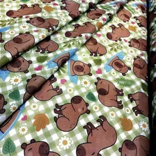 Tecido Tnt Capivara Infantil Estampado Decorativo 1,4 X 4mt Foto mini  3
