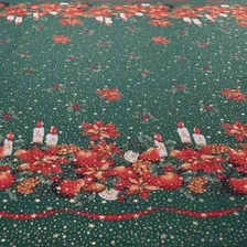 Tecido Toalha De Mesa Natal Natalina Gliter Dourado 2,00 Mts Cor Green Merry Foto mini 4