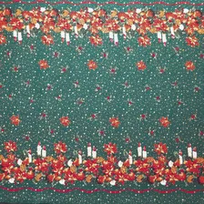 Tecido Toalha De Mesa Natal Natalina Gliter Dourado 2,00 Mts Cor Green Merry Foto  mini 1