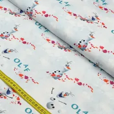 Tecido Tricoline - Coleção Disney Frozen Olaf (0,50x1,50) Cor Unica Foto  mini 1