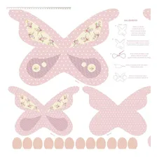 Tecido Tricoline - Painel Borboleta Rosa (0,64x1,48) Foto mini 1