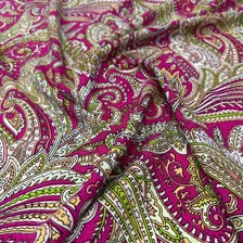 Tecido Viscolinho Estampa Indiana 1,50m Roupa Feminina - 1m Cor Rosa Desenho Do Tecido Indiano Paisley Foto mini 1