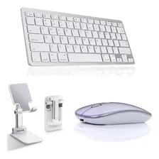 Teclado Bluetooth + Mouse Bluetooth + Suporte Para iPad Cor Branco Foto mini 1