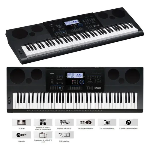 Teclado Casio Wk 6600 Preto Workstation 76 Teclas Wk-6600 Foto 1