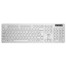 Teclado Com Fio Oex Pop - Teclas Redondas Tc400 Branco Foto  mini 1