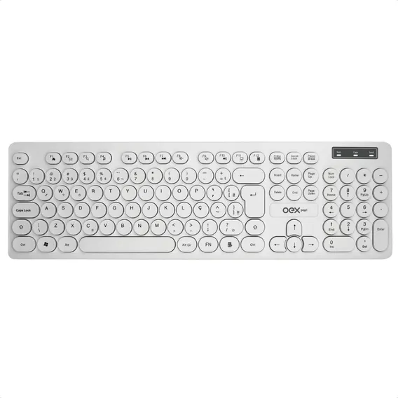 Teclado Com Fio Oex Pop - Teclas Redondas Tc400 Branco Foto 1