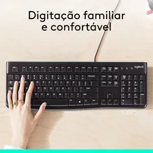 Teclado com fio USB Logitech K120 com Layout ABNT2 Foto mini 2