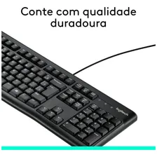 Teclado com fio USB Logitech K120 com Layout ABNT2 Foto mini 3