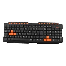 Teclado Gamer Action Oex Tc200 Abnt2 Usb Preto E Laranja Idioma Português Brasil Foto  mini 1