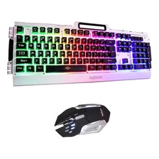 Teclado Gamer Kit Teclado E Mouse Gamer - Prata Foto mini 1
