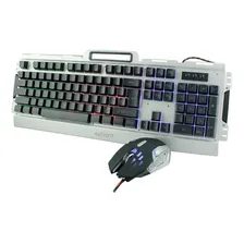 Teclado Gamer Kit Teclado E Mouse Gamer - Prata Foto mini 3