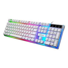 Teclado Gamer Led Usb Semi-mecânico Anti-ghosting Branco Idioma Português Brasil Foto mini 1