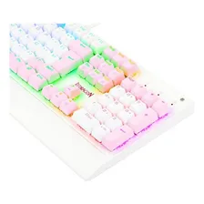Teclado Gamer Redragon Kala K557wp Rgb Sw Blue Branco Rosa Foto  mini 1