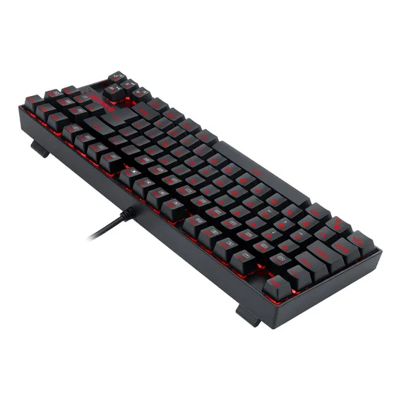 Teclado Gamer Redragon Kumara Preto com Rgb Vermelho Mecânico ABNT2 Switch Brown K552-2 Foto 1