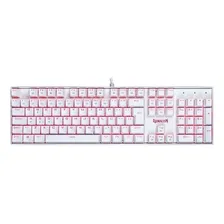 Teclado Gamer Redragon Mitra Branco, Switch Outemu Blue, ABNT2 com RGB Vermelho K551 Foto mini 2