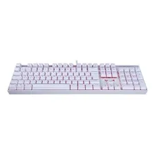 Teclado Gamer Redragon Mitra Branco, Switch Outemu Blue, ABNT2 com RGB Vermelho K551 Foto mini 1