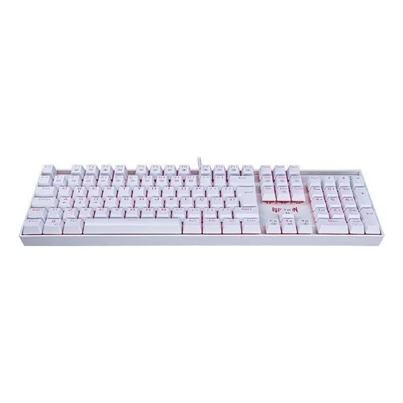Teclado Gamer Redragon Mitra Branco, Switch Outemu Blue, ABNT2 com RGB Vermelho K551 Foto 1