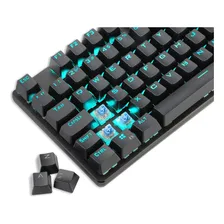 Teclado gamer T-Dagger Bora QWERTY Outemu Blue inglês US cor preto com luz azul Foto mini  2