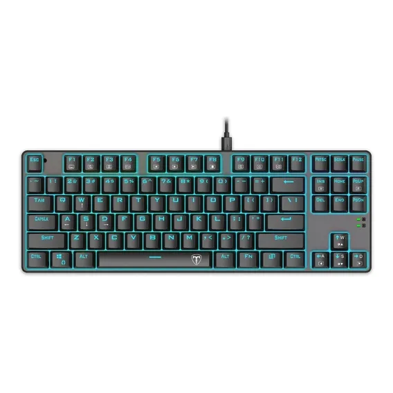 Teclado gamer T-Dagger Bora QWERTY Outemu Blue inglês US cor preto com luz azul Foto 1