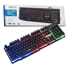 Teclado Gamer Usb Semi Mecânico Iluminado Exbom Bk-152c Foto mini 1