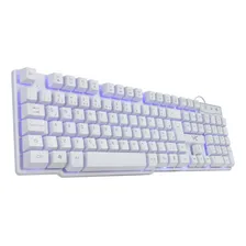 Teclado Gamer Vx Gaming Hydra Branco Led Azul Usb Vinik Foto mini 2