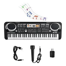 Teclado infantil com microfone, teclado de piano portátil com 61 teclas, piano digital, teclado infantil para iniciantes, piano eletrônico com 61 teclas, teclados de brinquedos musicais Foto mini 1