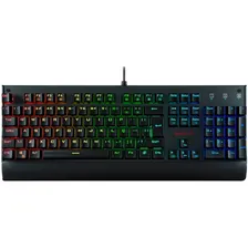 Teclado mecanico gamer Redragon Kala K557 QWERTY Outemu Brown português Brasil cor preto com luz RGB Foto  mini 1