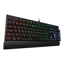 Teclado mecanico gamer Redragon Kala K557 QWERTY Outemu Brown português Brasil cor preto com luz RGB Foto mini  2