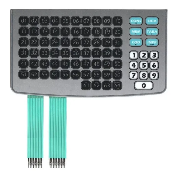Teclado Membrana Balança Filizola Platina Custon Preto Cinza Foto 1