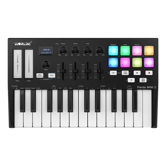Teclado midi portátil pequeno Worlde Panda com USB de 25 teclas Ii Foto 1