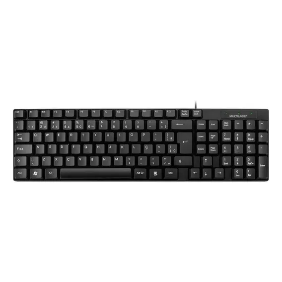 Teclado Multilaser Slim Preto Laser Usb - Tc193 Foto 1