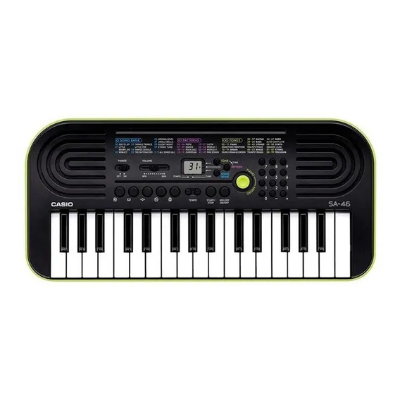 Teclado musical Casio Mini SA-46 32 teclas preto/verde Foto 1