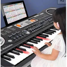Teclado musical genérico conforme descrito Teclado eletrônico, teclado musical, 61 teclas, 61 teclas, teclado arranjador, teclado musical, teclado arranjador Foto mini  2